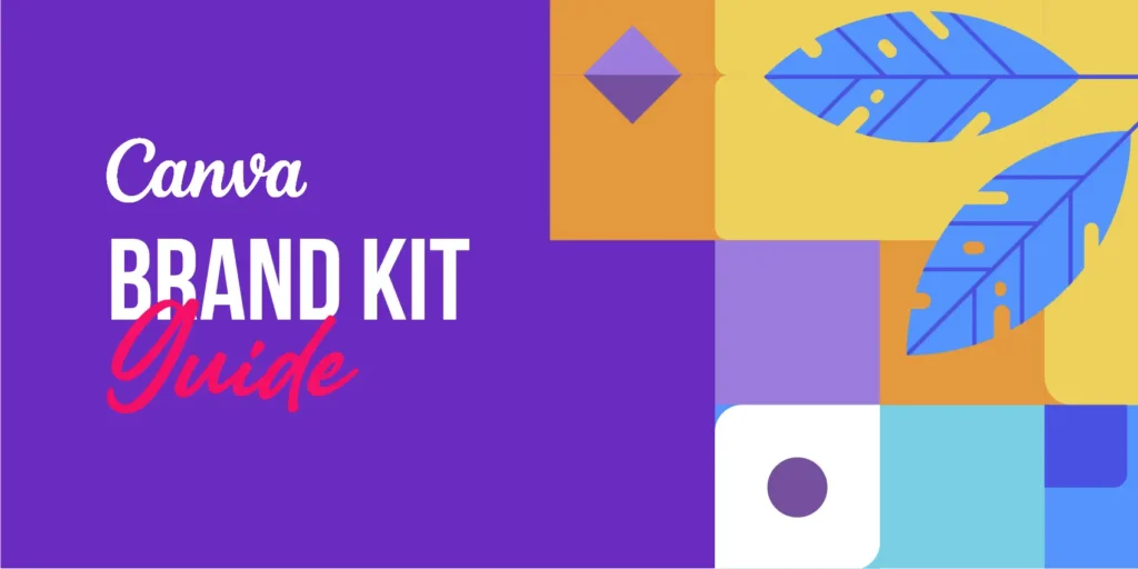 Abstract colorful design shapes representing organized Canva brand kit elements.