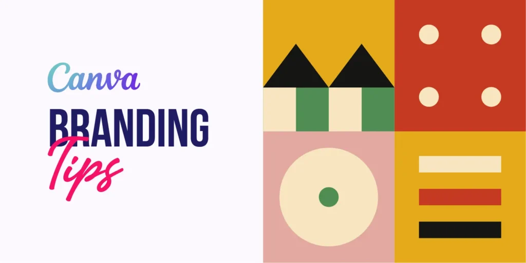 Abstract colorful shapes representing creative Canva branding concepts.